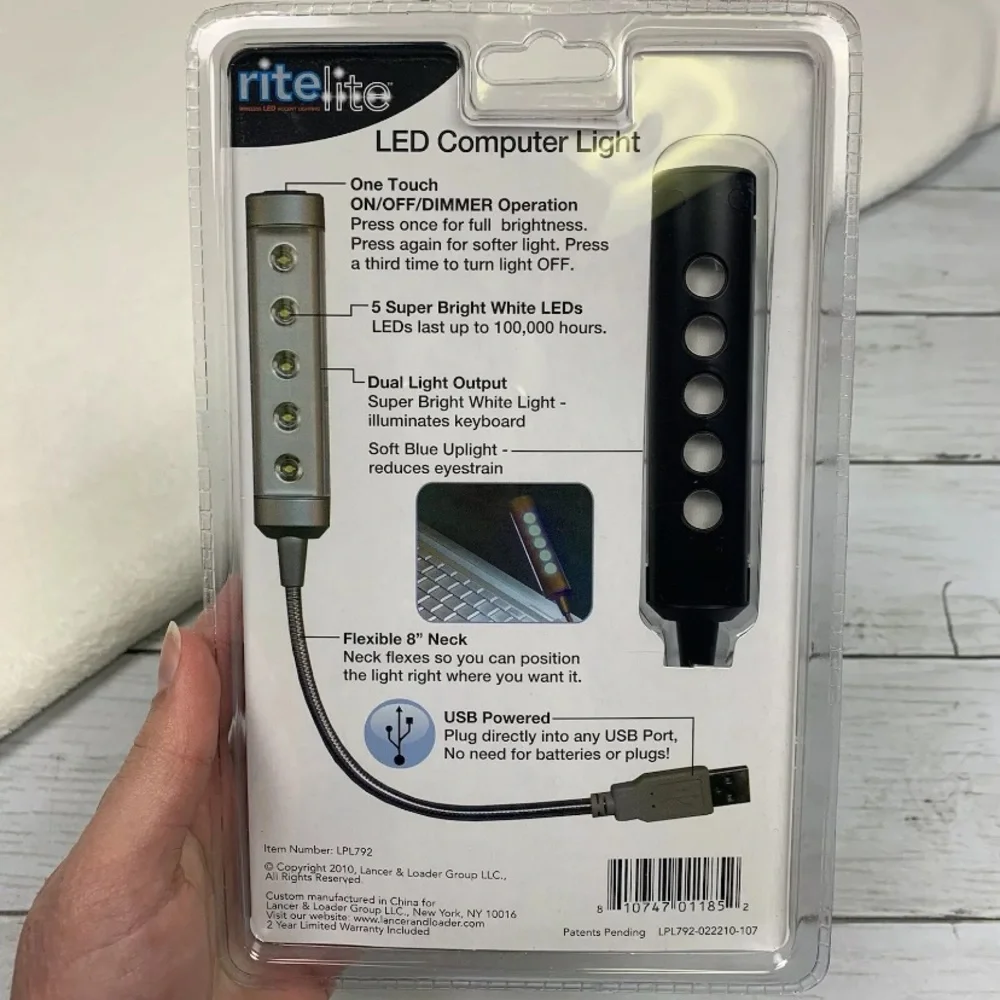 rite lite USB Operated LED Computer Light 8" Neck - Picture 2 of 8